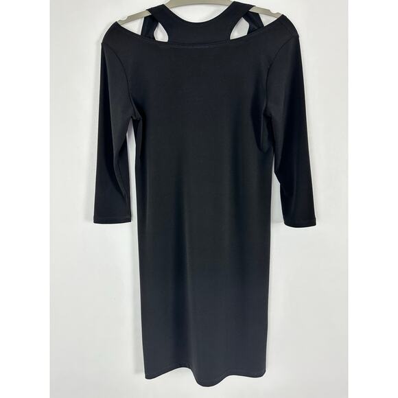 Clara Sun Woo Dresses & Skirts - Clara Sun Woo Black Cold Shoulder Tunic Mini Dress Travel Lagenlook LBD Size XS